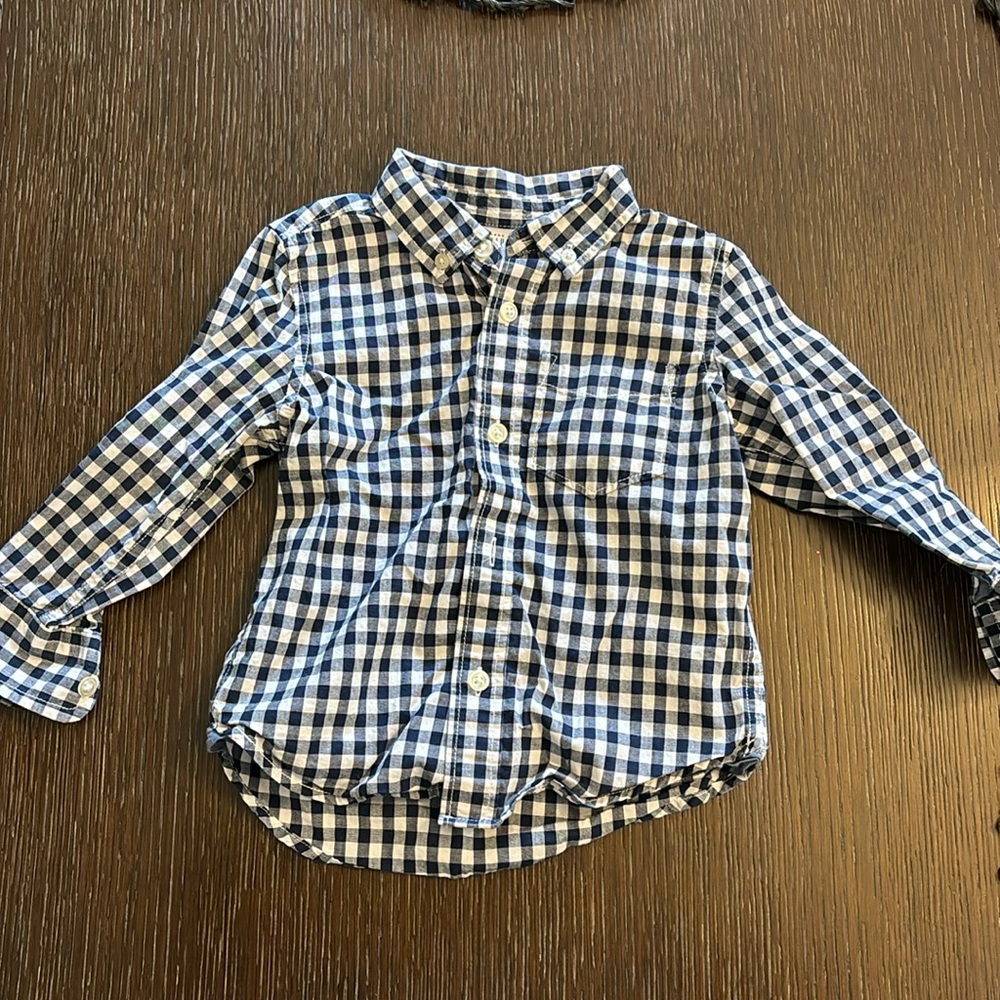 Boys gingham button down shirt